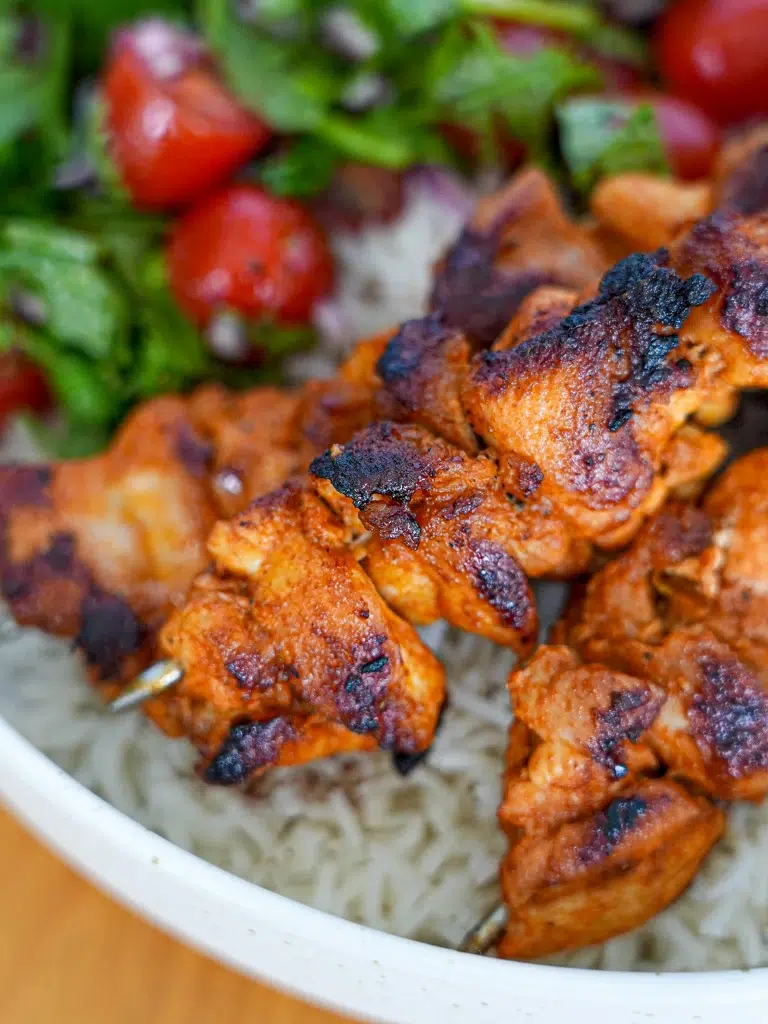 Garlicky BBQ Chicken Kebabs