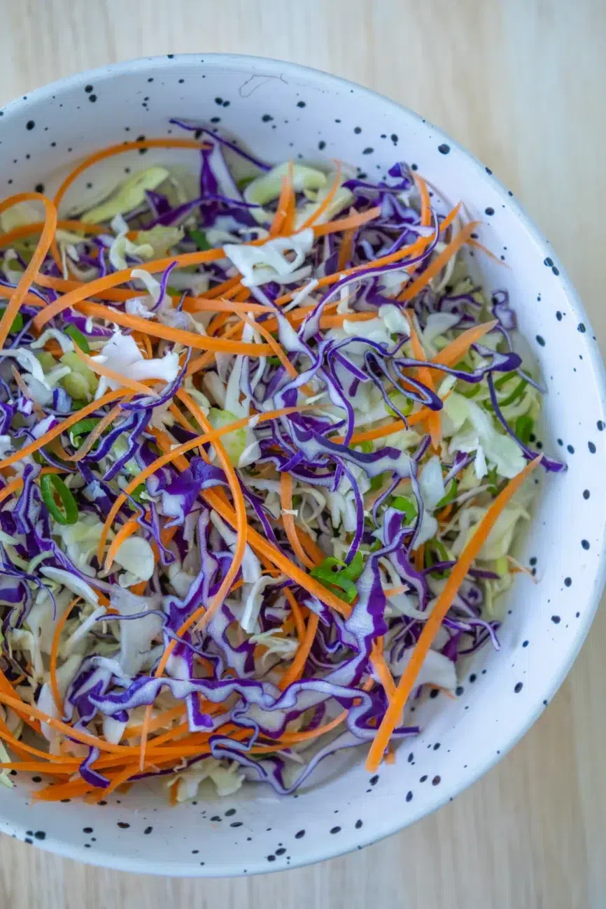coleslaw recipe vegetables cut in bowl