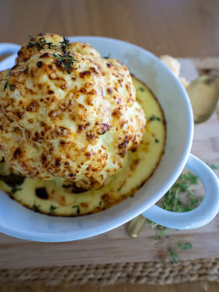 Whole Cheesy Cauliflower Bake