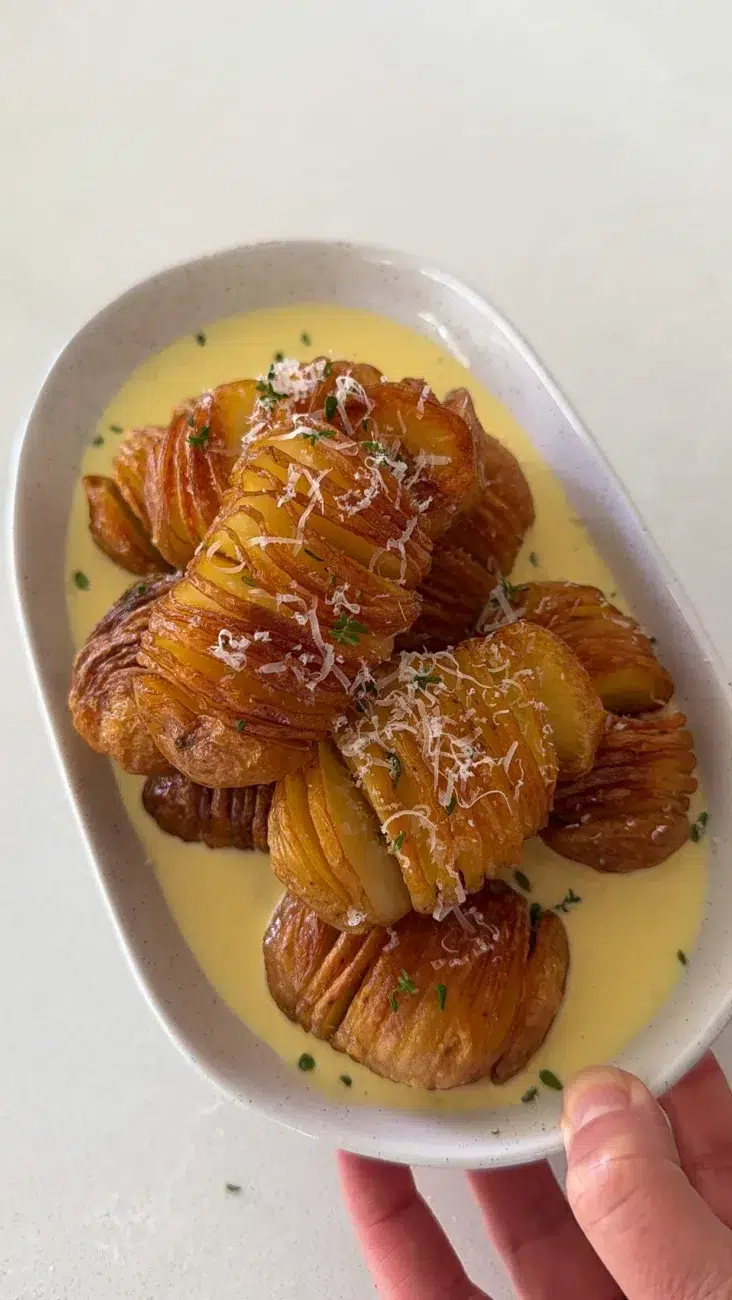 Side serve of Hasselback Potatoes