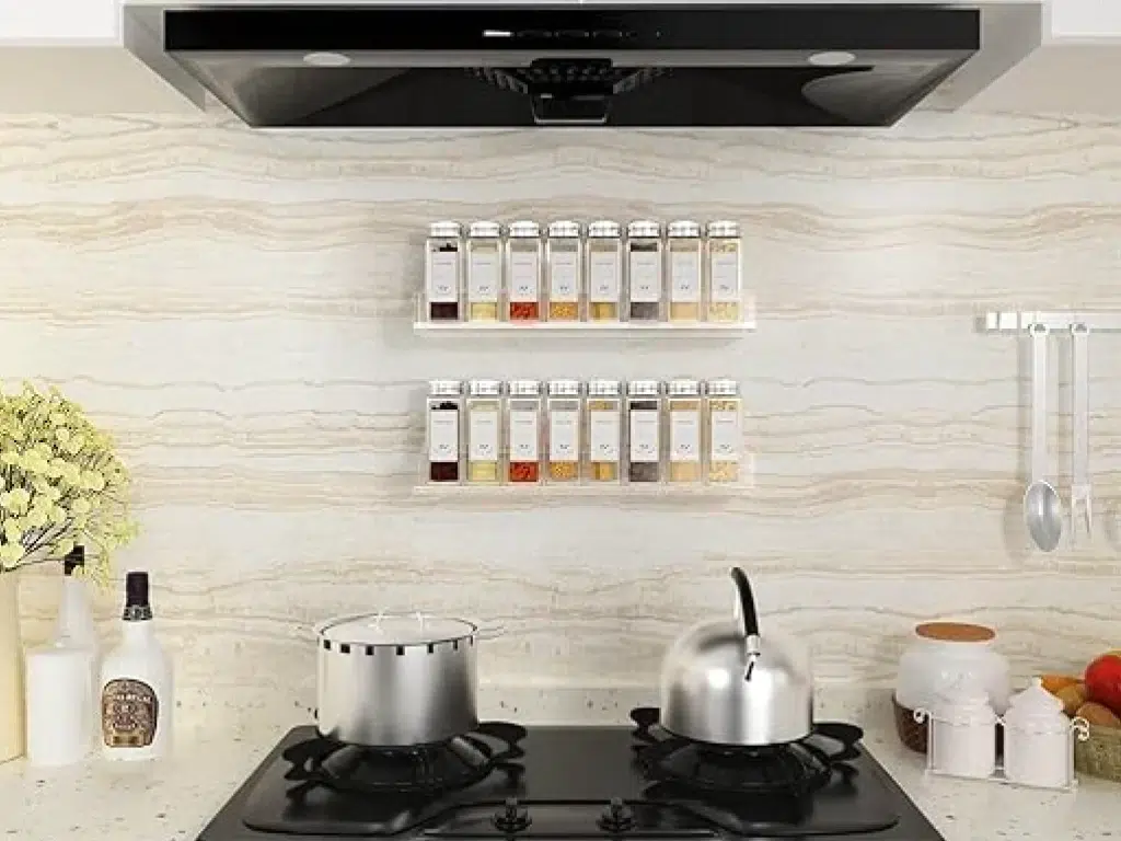 Acrylic Wall Spice Rack Organiser