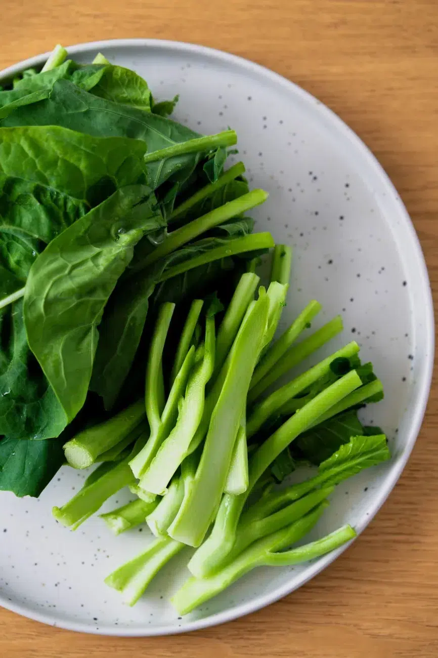 Chinese Broccoli prepped for cooking