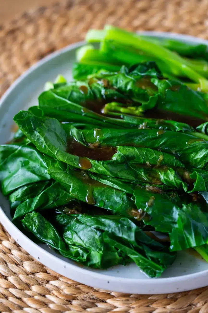 Close up of Chinese Broccoli Yum Cha Recipe