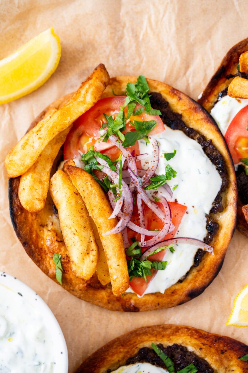 Gyros Smashed Tacos Recipe Close Up