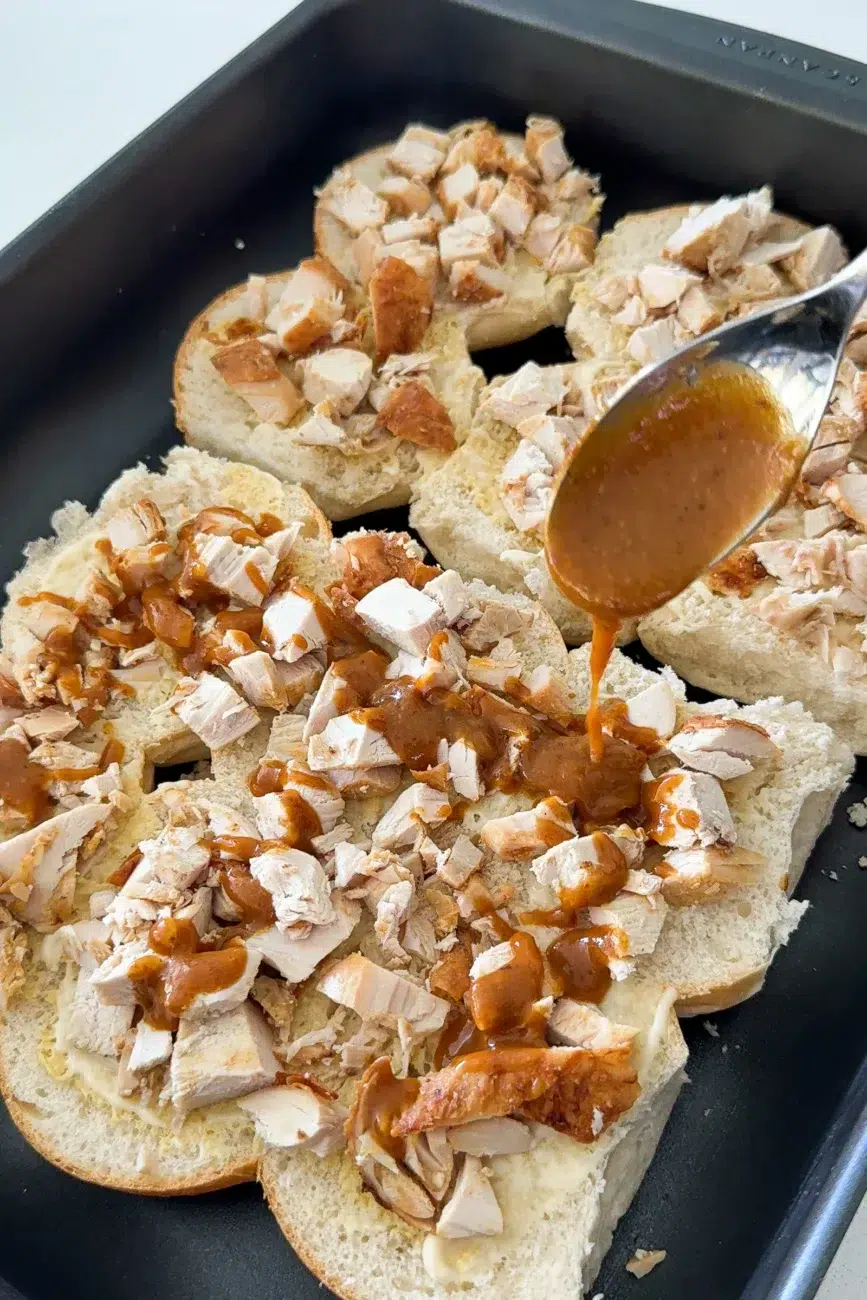 Gravy being added to Turkey Sliders