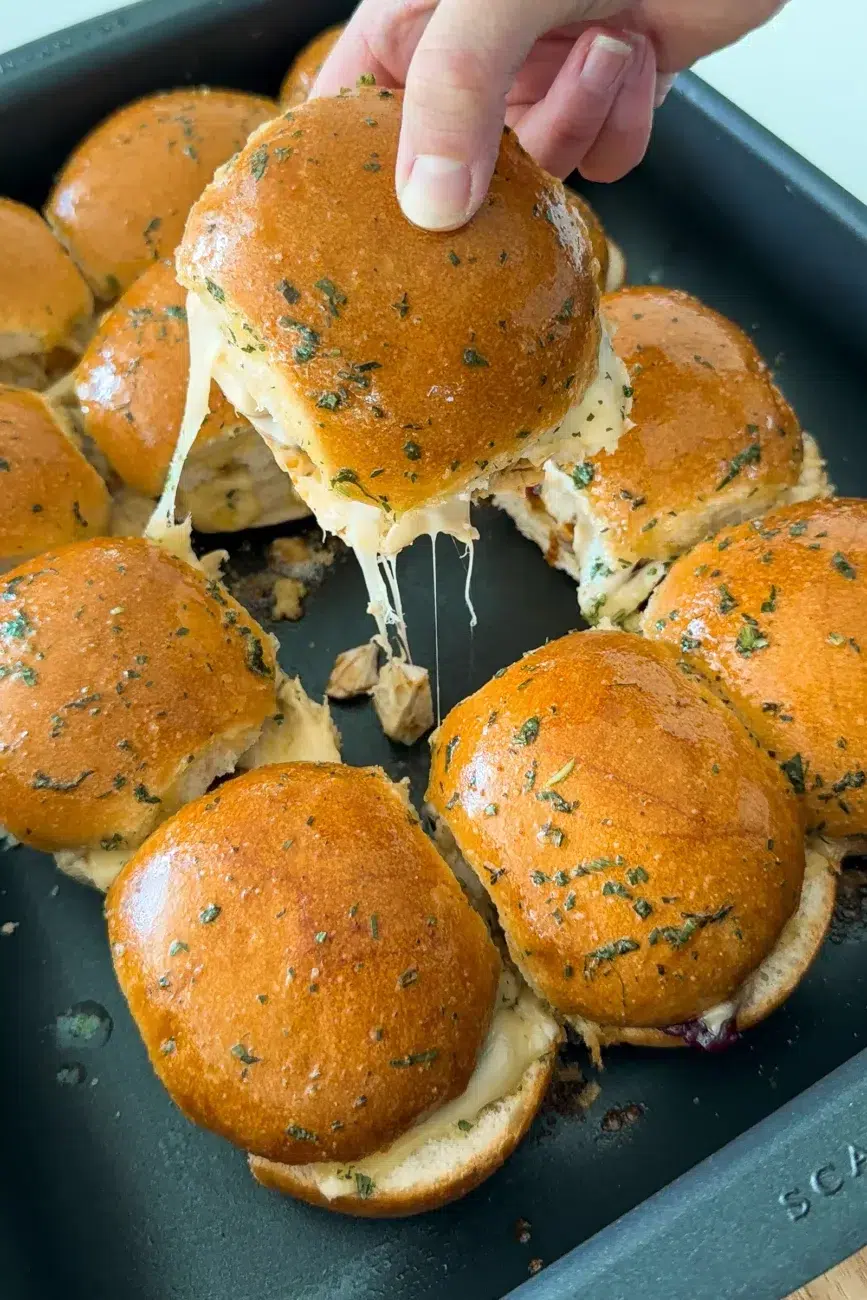 Oozing Cheese in Leftover Turkey Sliders