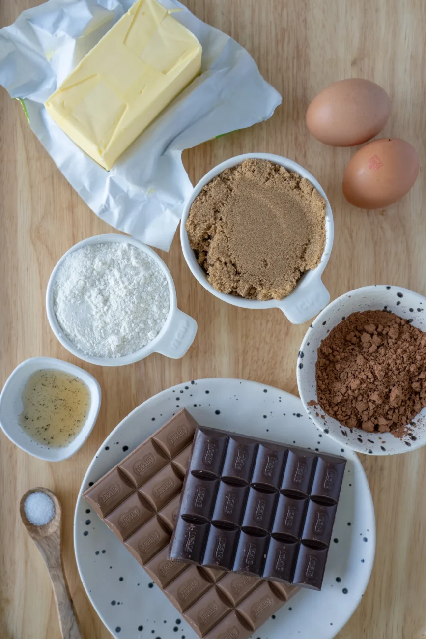 Valentines Day Brownie ingredients