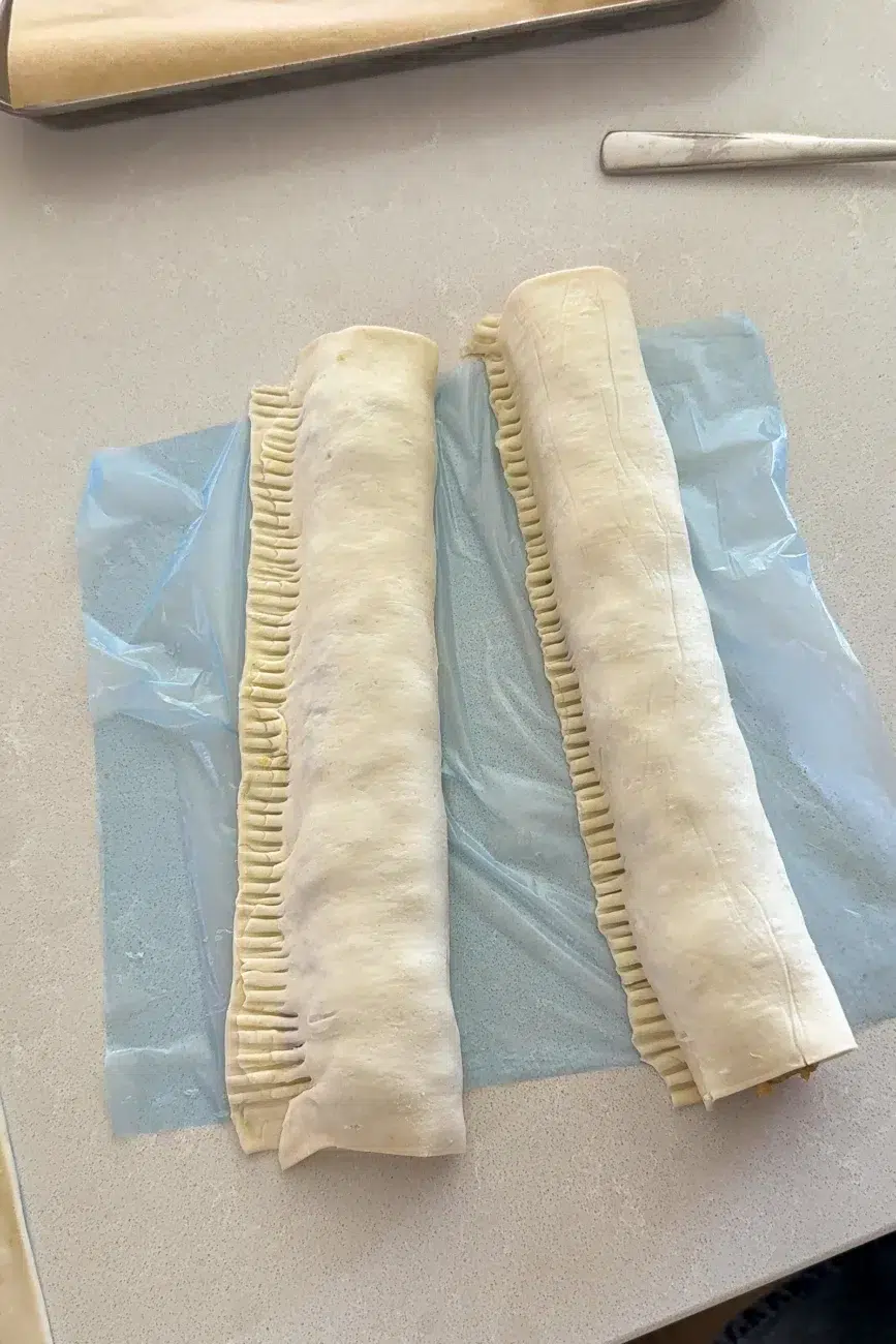 sausage rolls folded and crimped example shot