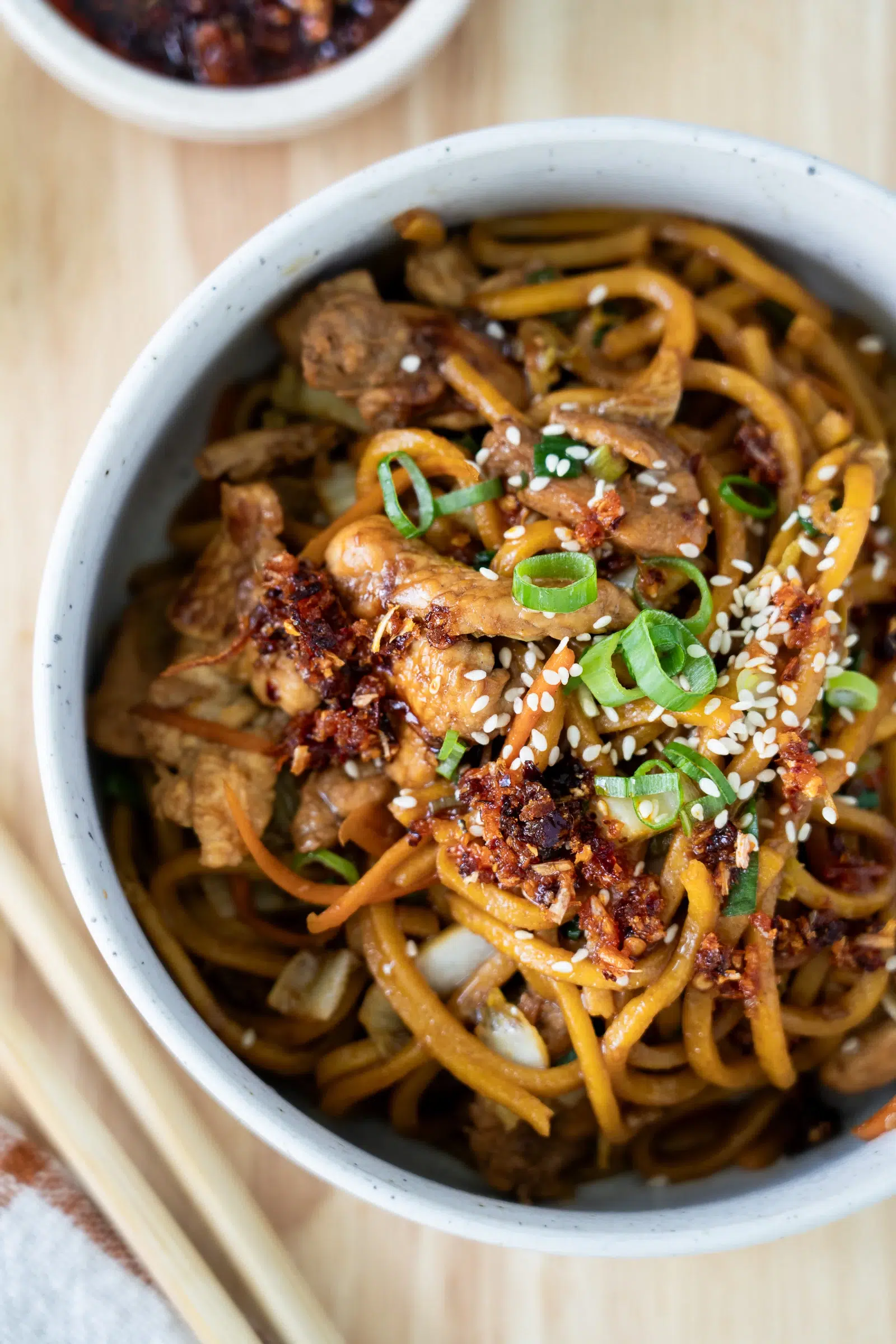 street-style soy noodle recipe with chilli oil
