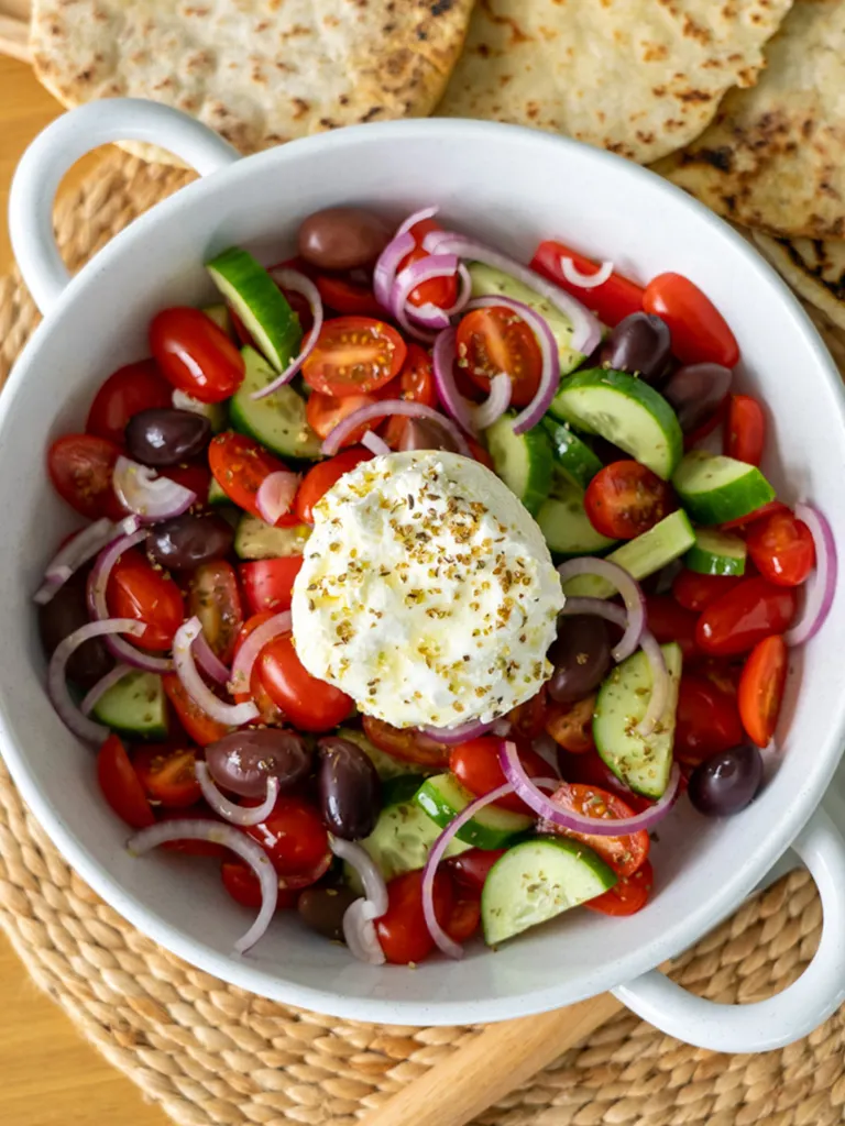 Greek Salad Recipe in Bowl