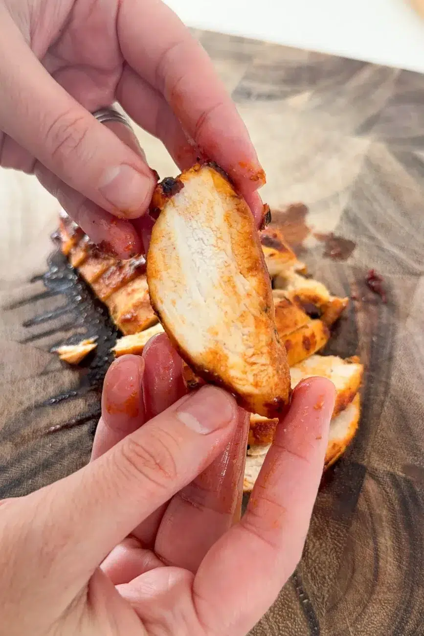 Sliced baked chicken breast