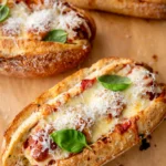Close-up finished meatball sub